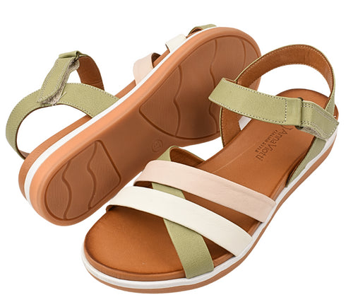 Sandale casual, dama, ANNA VIOTTI, 2478 verde, piele naturala